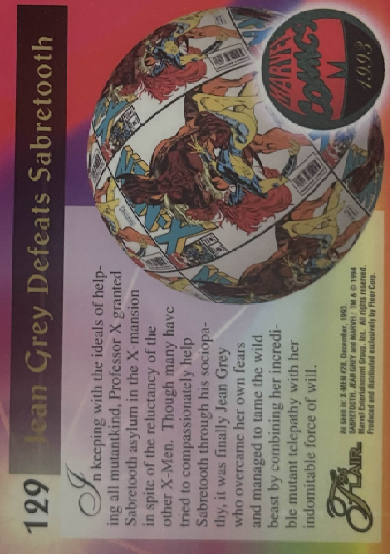 129 Sabretooth Surrenders (Jean Grey, Sabretooth) (back)