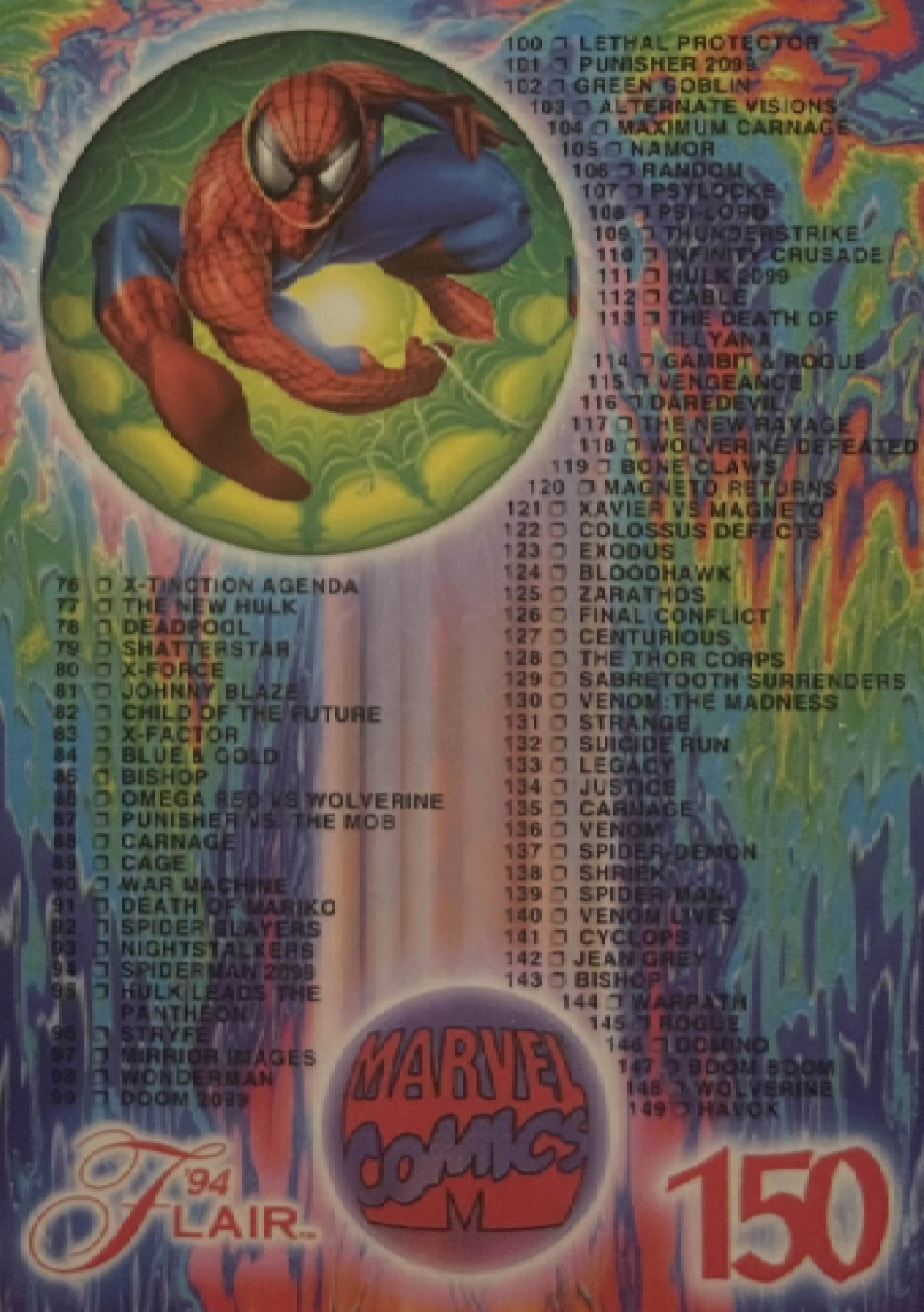 150 Checklist (front)