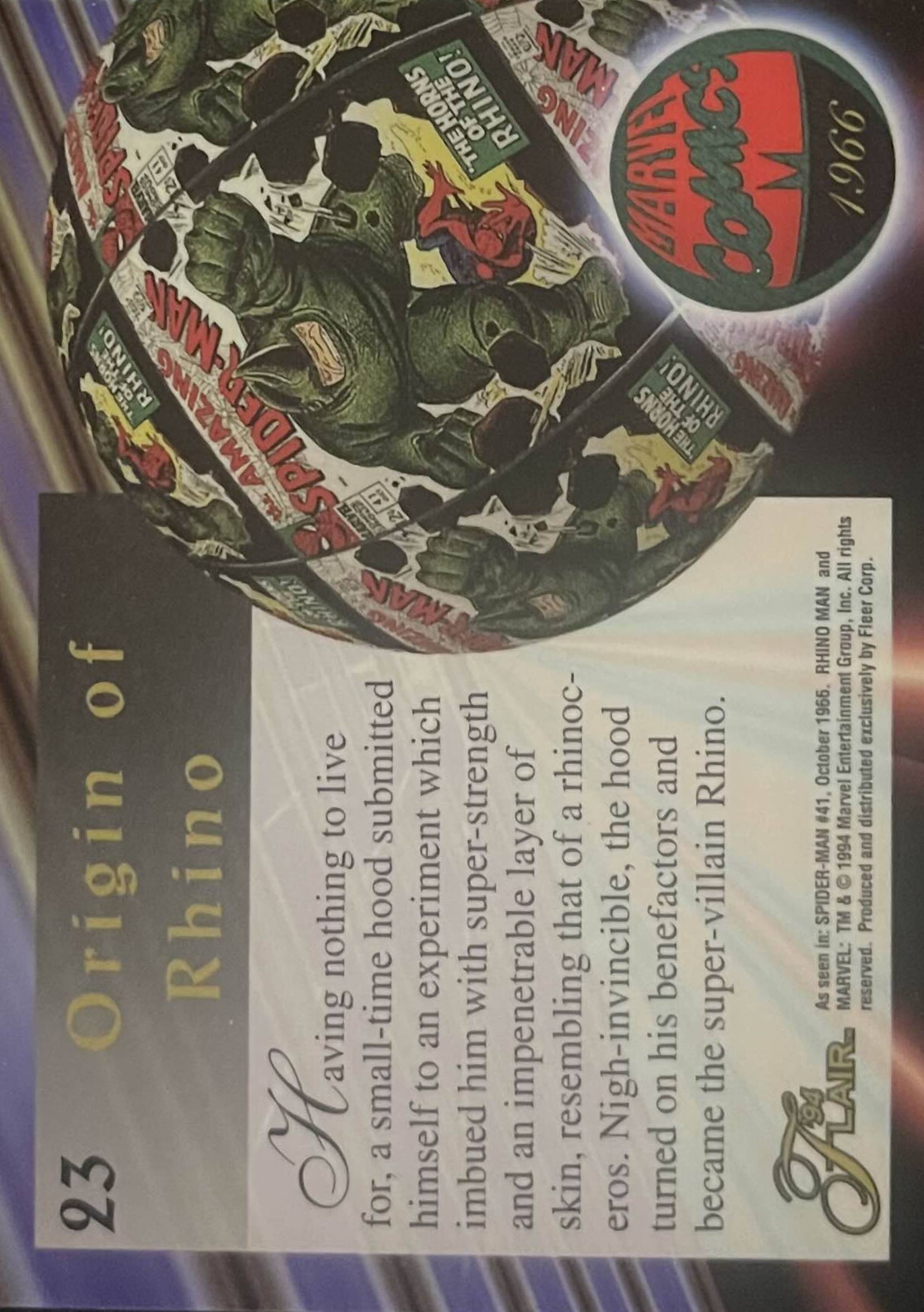 23 Rhino vs. Spider-Man (back)