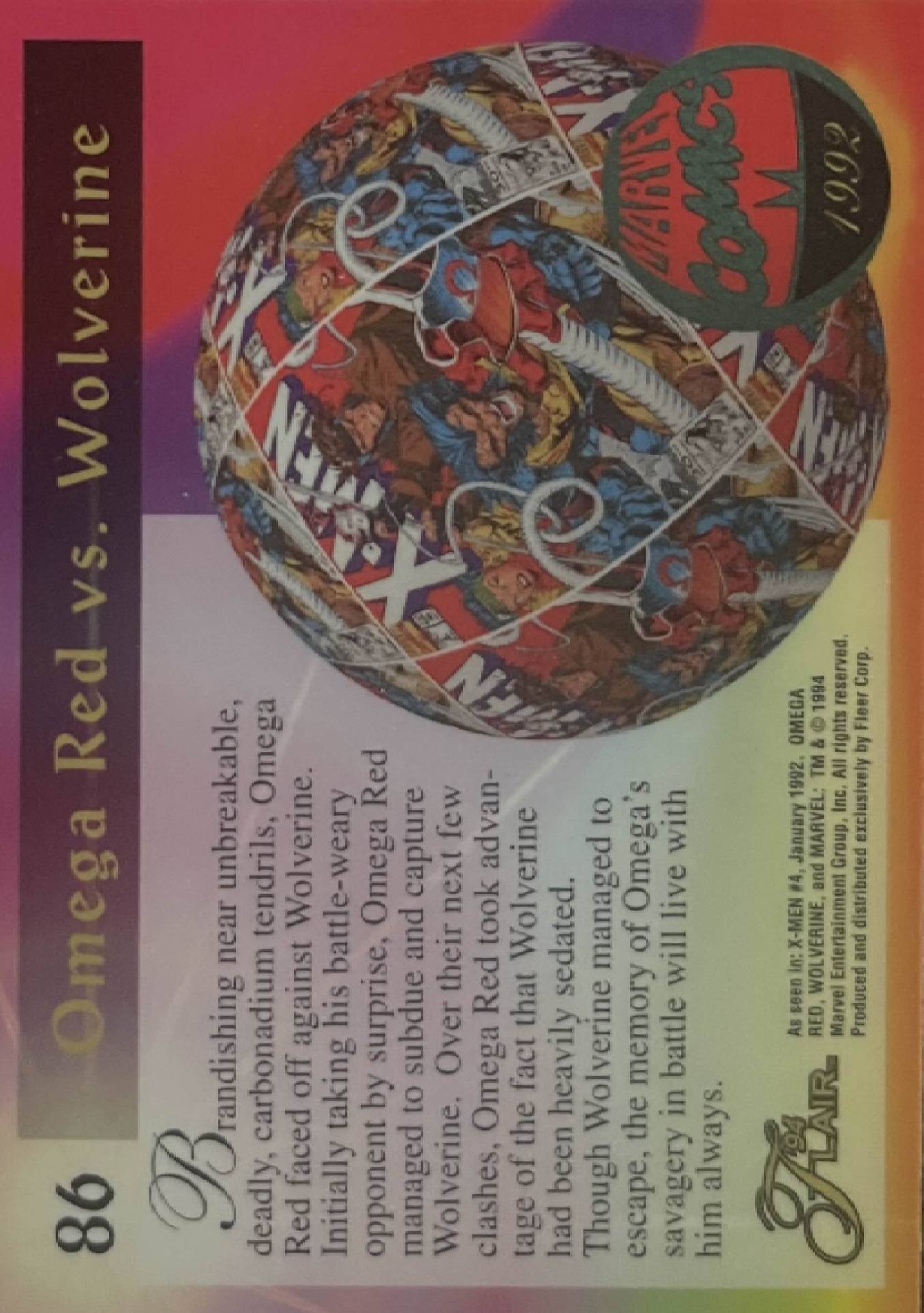 86 Omega Red vs. Wolverine (back)