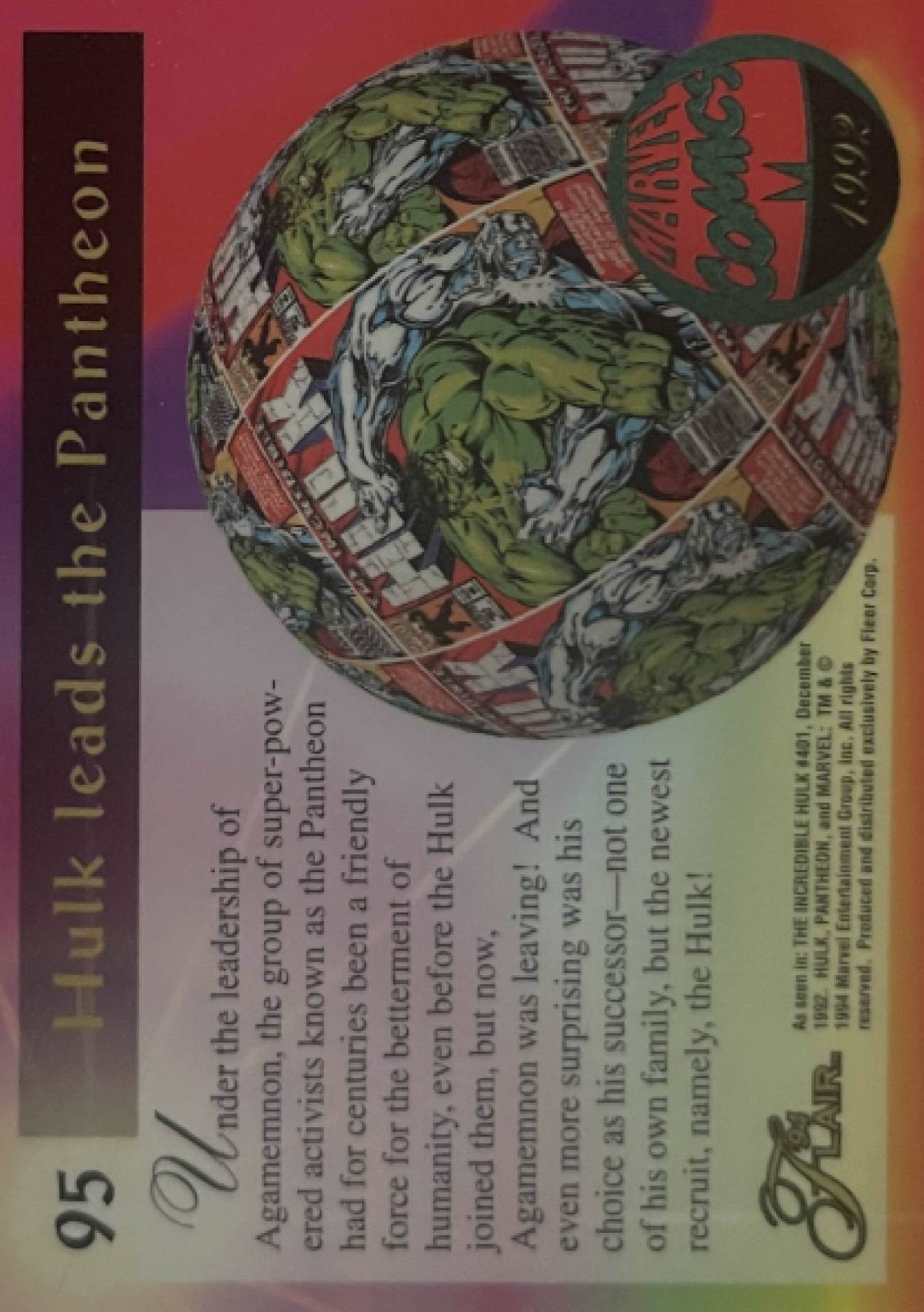 95 Hulk Leads the Pantheon (back)
